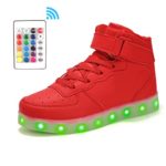 Kids LED Light Up Shoes High-top Flashing Sneakers with Remote Control for Boys and Girls(red,US3.5/CN36)…