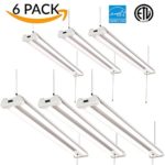 Sunco Lighting 6 PACK – ENERGY STAR, ETL – 4ft 40W LED Utility Shop Light, 4000lm 120W Equivalent, Double Integrated LED Fixture, Ceiling Light, Garage, Frosted (4000K – Cool White)