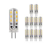LE 1.5W G4 LED Bulb, 20W Halogen Bulbs Equivalent, 12V DC, Omnidirectional, Warm White, G4 Bulb, Pack of 10 Units