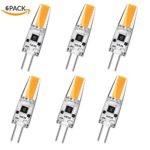 LudoPam G4 LED Bulb Light 2W COB Bulbs AC/DC 12V 200LM Warm White 3000K Non-Dimmable JC Bi-Pin Base 360° Beam Angle Waterproof Replacement 20W T3 Halogen Bulbs Lamp – Pack of 6