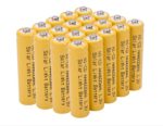 Borispaper 20 packs 1.2v AAA NiCd 600mAh Rechargeable Battery for Solar light Lamp Yellow Color ( Pack of 20 pcs )
