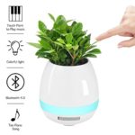 AODI Music Flower Pots Touch Piano Smart Bluetooth Speaker Plant Lamp Real Plant Musical Boxes Night Light Without Plant, for Bedroom, Office, Living Room Any Place (White)
