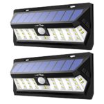 Litom 30 LED Bright Solar Motion Sensor Light Outdoor Wall Light Adjustable Lighting Time Waterproof for Garden Yard Patio 2 Pack