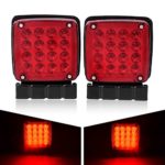 DWVO 16-LEDs Trailer Light Kit Turn Signal RV Truck Clearance Side Trailer Marker Lights Red 12V Waterproof