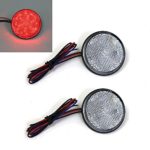 DLLL Waterproof 2PC Red Motorcycle Truck LED Light Round Reflector Tail Brake Marker Trailer