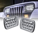 OLS Universal 7″ x 6″ 45W LED Headlight Pair [Plug & Play] [Energy Efficient] [Rugged] [Low/High Beam] – Sealed Beam Square/Rectangular Headlight Set