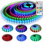 12V RGB LED Strip Lights Kit, Geekeep Addressable Dream Color LED Lighting with Chasing Effect ,Waterproof Neonpixel Led Flexible Tape Light with RF Remote Controller (5M/16.4ft)