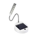 Ultra Bright 4 LED Rechargeable Solar Desk Lamp – Use as A Reading Light, Nightstand, Garage, Outdoors, Camping, RV, Attic Etc. (White)