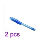 TOYMYTOY 2pcs Invisible Ink Pen Spy Pen Magic Marker Secreat Message Writer with UV Light Secret Message Writing Currency Checking Kids Spy Game Party（Blue）