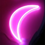 Crescent Neon Light Moon LED Neon Signs Art Wall Lighting Decor for House Bar Recreational, Birthday Party Kids Room, Living Room, Wedding Party