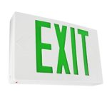 eTopLighting LED Exit Sign, Emergency Light, Green Lettering in White Body, Battery Back Up, Extra Face Plate Double Face, Ceiling / Wall Mount, AGG2163
