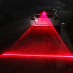 Car Anti-collision Laser Fog Light Auto Anti-fog Parking Stop Braking Signal Indicators Motorcycle LED Warning Light (Strong red line)