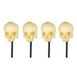 Halloween Prop Blow Molded 15-Inch Skeleton Skulls Pathway Markers With Led-Illuminated Eyes and Authentic Sound Effects, Add a Haunted Charm to Your Outdoor Area and Spook Treat-or-Treaters, 4-Pack