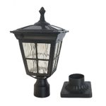 Kemeco ST4311AQ 6 LED Cast Aluminum Solar Post Light Fixture with 3-Inch Fitter Base for Outdoor Garden Post Pole Mount