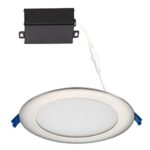 GetInLight Slim Dimmable 6 Inch LED Recessed Lighting, Round Ceiling Panel, Junction Box Included, 3000K(Soft White), 12W, 900lm, Brushed Nickel Finished, cETLus Listed, IN-0303-3-SN-30