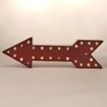 Glitzhome Battery Operated Marquee LED Lighted Arrow Sign, 15.98″ by 5.04″ by 5.04″, Red