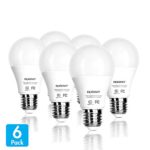(Pack of 6) Tenergy LED Light Bulb, 60 Watt Equivalent (9W), Daylight White (5000K), E26 Medium Standard Base