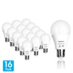 (Pack of 16) Tenergy LED Light Bulb, 60 Watt Equivalent (9W), Soft White (2700K), E26 Medium Standard Base