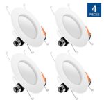 Hyperikon 6 Inch LED Downlight (5 Inch Compatible), Dimmable, 14W (75W Replacement), Retrofit LED Recessed Lighting Fixture, 3000K (Soft White Glow), CRI92, ENERGY STAR LED Ceiling Light (4 Pack)