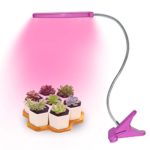 Led Grow Light, fashion&cool 10W Plant Growing Clip Desk Lamp with 360 Degree Flexible Gooseneck for Indoor Plants flowering, Blooming, Greenhouse, Garden, Office, Home – 10W 3 Bands, Pink