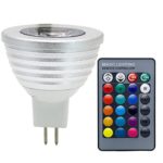 Jinda DC:12V MR16 3W LED Spot Light Bulb  Indoor 16 Color Changing RGB  Dimmable With  IR Remote Control  Mood Ambiance Lighting for Home Decoration/Bar/Party/KTV (MR16)