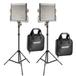 Neewer 2 Packs Dimmable Bi-color 480 LED Video Light and Stand Lighting Kit Includes: 3200-5600K CRI 96+ LED Panel with U Bracket, 75 inches Light Stand for YouTube Studio Photography, Video Shooting