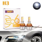 H3 LED Headlight Bulbs 12000LM 120W COB Chips 6000K Cool White Replace Fog Light/High Beam/Low Beam DRL Conversion Kit Plug & Play – 2 Yr Warranty (Pair)