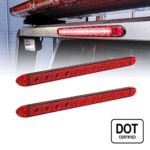 2pc OLS 15″ 11 LED Red Trailer Light Bar [Waterproof – IP65] [DOT Compliant] [Reflective Lens] [Park/Brake/Turn] Clearance ID Marker Brake Tail Light for Trucks