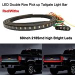 LED 60” Double Row Pick Up Truck Tailgate Light Bar Flexible LED Light Strip 218Leds High Brightenss Red And Withe DC12V