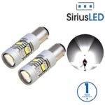 SiriusLED Extremely Bright 2835 Chipset Projection 1400 Lumen LED Brake Tail Turn Signal Light Bulb Pure White Size 1157 7528 2057 Pack of 2