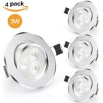 eSavebulbs 3 Inch LED Downlight Recessed Lighting 3W 6000K Daylight Led Ceiling Light with LED Driver(4 Pack)