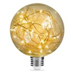 DORESshop G95 Vintage Edison Bulb, 3W Globe String Light Bulb, E26 Base Decorative Antique Filament LED Starry Fairy Lights, Indoor Hanging Lights for Christmas Halloween Festival-Warm White