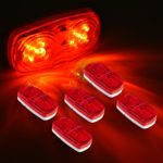 Catinbow 5 Pcs LED Marker Light 4″ Bullseye Super Bright Red Marker Light Indicator 10 Diodes Trailer Side Marker Light for Truck 12V