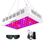 HIGROW 600W Double Chips LED Grow Light Full Spectrum Grow Lamp with Glasses and Rope Hanger for Indoor Greenhouse Hydroponic Plants Veg and Flower