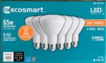 Ecosmart LED BR30 Soft White 2700K 665 Lumens Can Flood Light Bulbs 6 pack