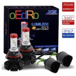 oEdRo 9007 HB5 LED Headlight Bulbs High Low Dual Beam Led Headlamp Kit 100w 12000Lm 6000K Cool White Replace for Halogen or HID Bulbs