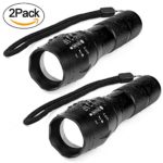 Akaho LED Tactical Flashligh – High Lumen Handheld Flashlight – Zoomable, Water Resistant, Ultra Bright Tac light with 5 Light Modes – For Outdoors Camping Emergency – 2 Pack