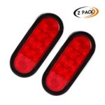 CZC AUTO 6” LED Waterproof Oval Red Trailer Lights Rear Stop Turn Signal Parking Tail Brake Lights for Boat Trailer Truck RV (2Pack, Red)