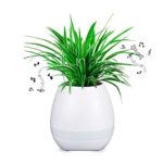 Lanyos Festival Gift Night LED Light Wireless Magic Music Flowerpot Smart Touch Plant Piano Music Playing Round Pot, with Bluetooth Speakers