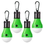LED Camping Light [4 Pack] Doukey Portable LED Tent Lantern 4 Modes for Backpacking Camping Hiking Fishing Emergency Light Battery Powered Lamp for Outdoor and Indoor (Green)