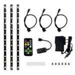 HitLights Eclipse LED Light Strip Media Center Kit, 3 x Pre-Cut 12 Inch RGB Strips – Includes Remote, Power Supply, and Connectors