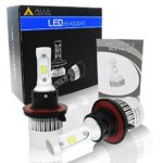 Alla Lighting 8000 Lumens New CSP Extremely Super Bright H13 9008 H13LL LED Headlight Bulb All-in-One Conversion Kits Bulbs Lamps Replacement w/ High Power Cool White LED Headlamp Lights