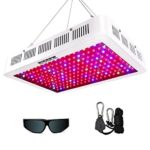 HIGROW 1500W Double Chips LED Grow Light Full Spectrum Grow Lamp with Glasses and Rope Hanger for Indoor Greenhouse Hydroponic Plants Veg and Flower