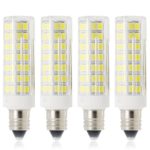 LED E11 Dimmable Bulbs, (88LEDs)T4 E11 Candelabra Base 120V 6W White,( 55W-60W) Halogen Bulb Equivalent, 360 degree for Ceiling Fan Indoor Decorative Lighting (Pack of 4)