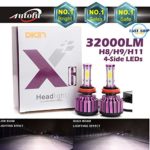 New Arrival Car Headlight Bulb H9 H8 H11 LED 4-Side High/Low Beam Super Bright – 32000/16000 Lumens 6000K Pure Cool White Plug n Play Fog/Head Light Replacement