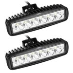 Miady 6 Inch LED Light Bar 18W Spot Work Light Off Road lights for SUV, ATV, Jeep, 4×4, Pickup Truck, Boat (Pack of 2)
