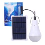 KK.BOL Solar Lamp Portable LED Light Bulb Solar Panel Powered Rechargeable Solar Led Lights Lamp for Home Lighting Indoor Outdoor Emergency Light Hiking Tent Camping Night Work Light (1600mAh 150LM)