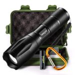 Tactical Led Flashlight, beegod Handheld Bright Led Torch Flashlights Rechargeable (Black)
