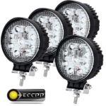 Led Work Light,ECCPP 4X27W 9LED Round Work Spot light Auxiliary Driving Lamp For 4×4-Jeep Cabin/UTE/SUV/ATV/Truck/Car/Boat/Fishing excavator/engineering vehicle/industrial plant (4x 27w Work Light)