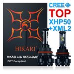 HIKARI LED Headlight Bulbs Conversion Kit -9004(HB1),TOP CREE (XHP50+XM-L2) 9600lm 6K Cool White CREE,2 Yr Warranty